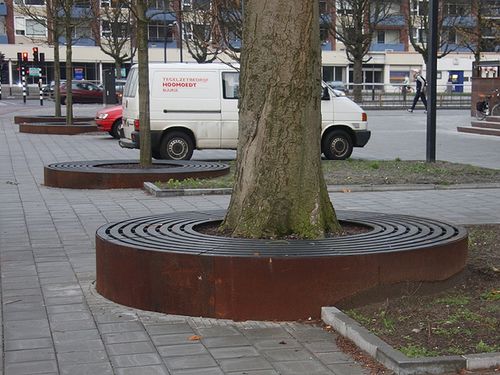 Cordolo per albero - DOURO - ANAE street furniture - in acciaio COR-TEN® / circolare