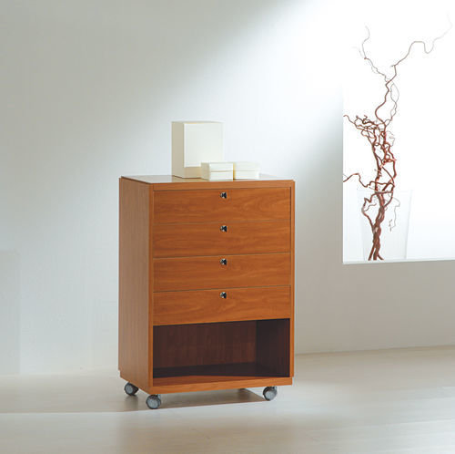 Cassettiera per ufficio in legno - 6/90B - Italvetrine - 4 cassetti / con rotelle