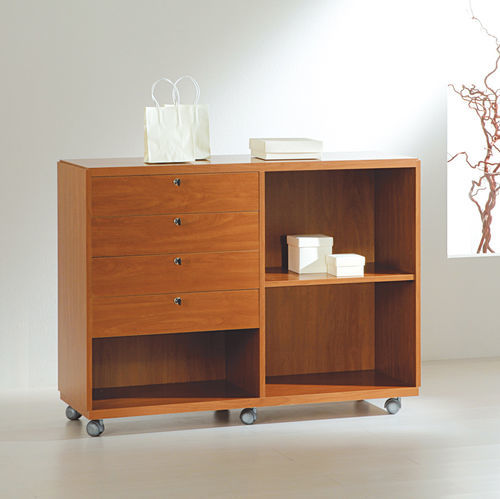 Cassettiera per ufficio in legno - 12/90B - Italvetrine - 4 cassetti / con rotelle