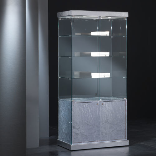 Vetrina contemporanea - 9/SM - Italvetrine - in vetro temprato / in pelle / illuminata