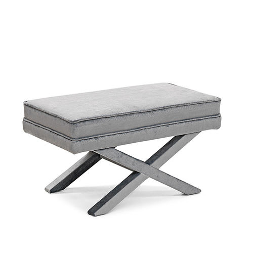 Pouf contemporaneo - TIJERA - MANUEL LARRAGA - in tessuto / in legno / rettangolare