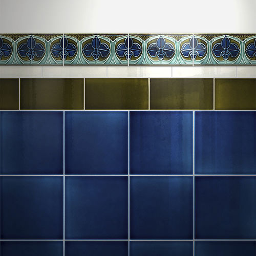 Fregio in maiolica - B 25 - GOLEM Baukeramik - a muro