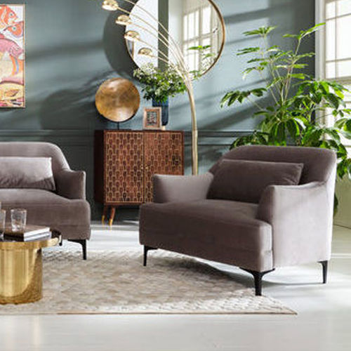 Poltrona contemporanea - PROUD  - KARE Design - in velluto / in poliestere / in legno massiccio