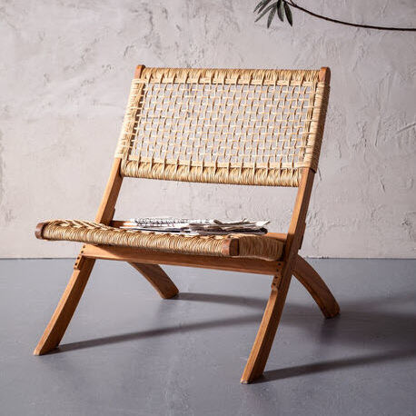 Poltrona contemporanea - Copacabana - KARE Design - in rattan / in acacia / pieghevole