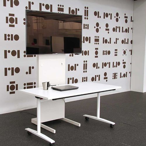 Tavolo da conferenza contemporaneo - FLIP - Dynamobel - in laminato / con supporto in metallo / rettangolare