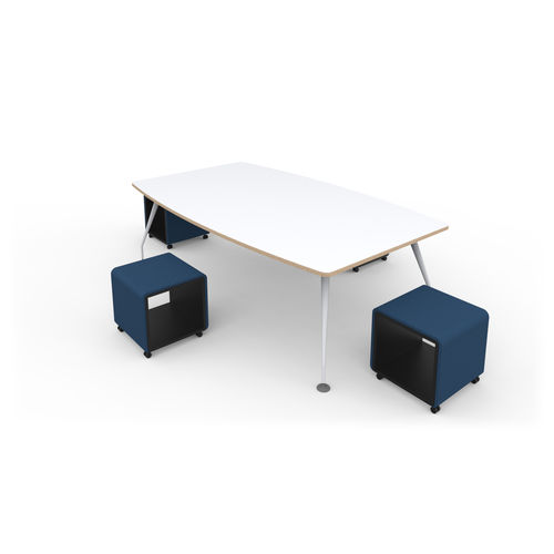 Tavolo da riunione contemporaneo - CELL - Dynamobel - in legno laccato / in metallo / con supporto in metallo