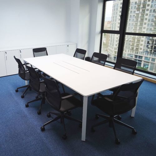 Tavolo da riunione contemporaneo - TEC - Dynamobel - in laminato / in metallo / con supporto in metallo
