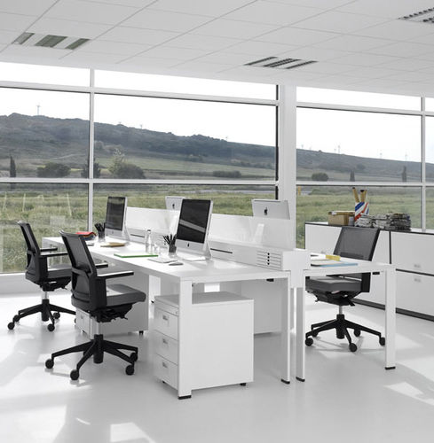 Scrivania per open space - DUBLO - Dynamobel - da terra / individuale / contemporanea