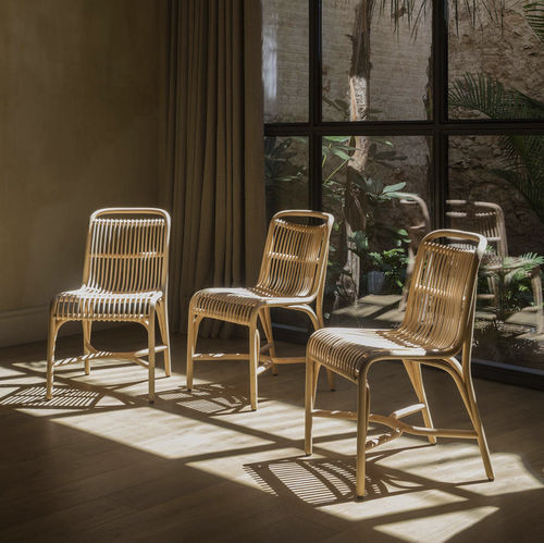 Sedia da pranzo contemporanea - GATA - expormim - da interno / in rattan / con supporto in rattan
