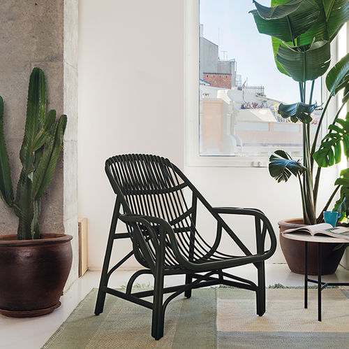 Poltrona contemporanea - BENASAL - expormim - in rattan / in legno tinto / per cuscini