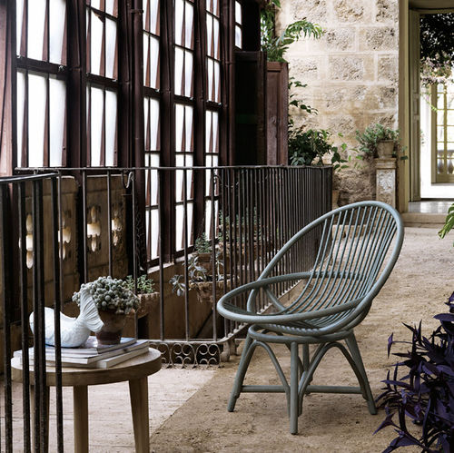 Poltrona contemporanea - RADIAL - expormim - in rattan / per cuscini / grigia