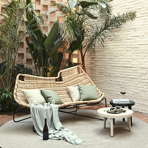 Divano contemporaneo - PEPE - expormim - in rattan / per cuscini / beige