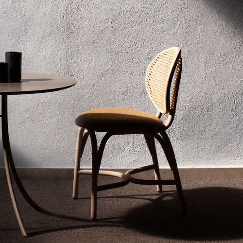 Sedia da pranzo contemporanea - Loop  - expormim - da interno / in tessuto / in rattan