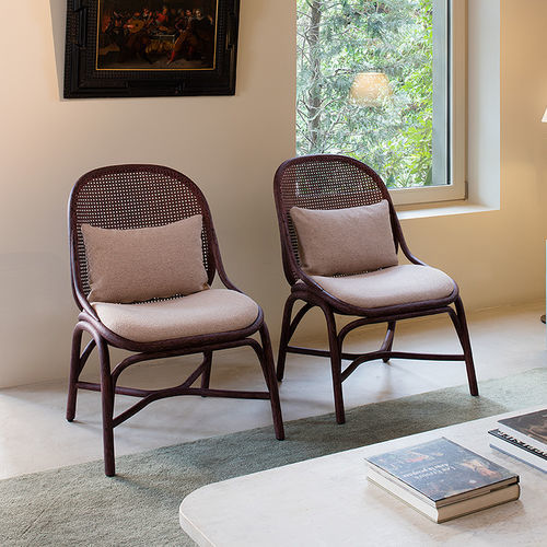 Poltrona contemporanea - Frames - expormim - in tessuto / in rattan / con cuscino rimovibile