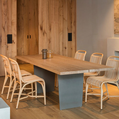 Tavolo da pranzo contemporaneo - SLATS - expormim - in rovere / in legno massiccio / in MDF laccato