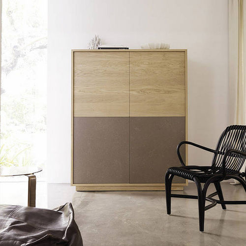 Credenza alta - BASIC - expormim - contemporanea / in legno laccato / in rovere