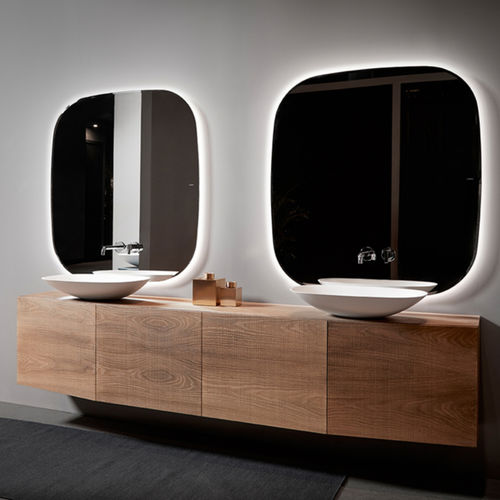 Mobile lavabo doppio - FM141 - Inbani - sospeso / in legno / contemporaneo
