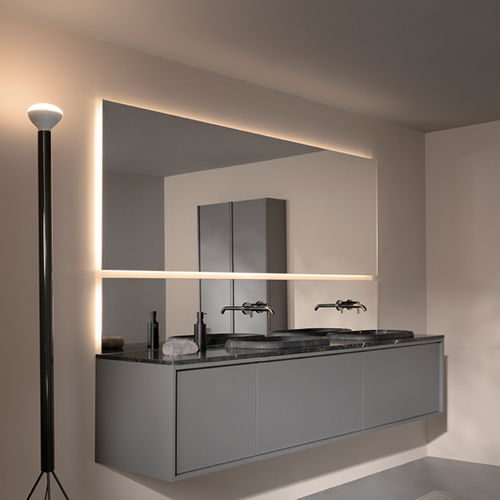 Specchio da bagno a muro - ST454 - Inbani - contemporaneo / rettangolare / luminoso a LED