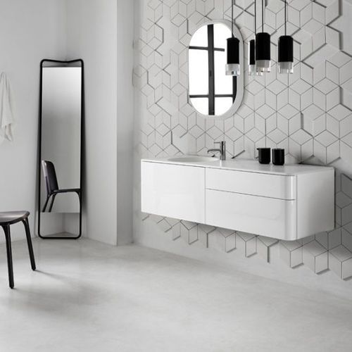 Mobile lavabo sospeso - FL231 - Inbani - in legno / contemporaneo / con cassetti