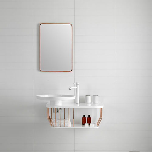 Mobile lavabo sospeso - BW030 - Inbani - in metallo / contemporaneo / con specchio