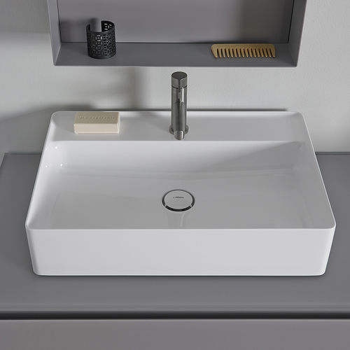 Lavabo da appoggio - LA460 - Inbani - in ceramica / rettangolare / contemporaneo