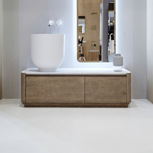 Mobile lavabo da appoggio - OG047 - Inbani - in legno / contemporaneo / con specchio