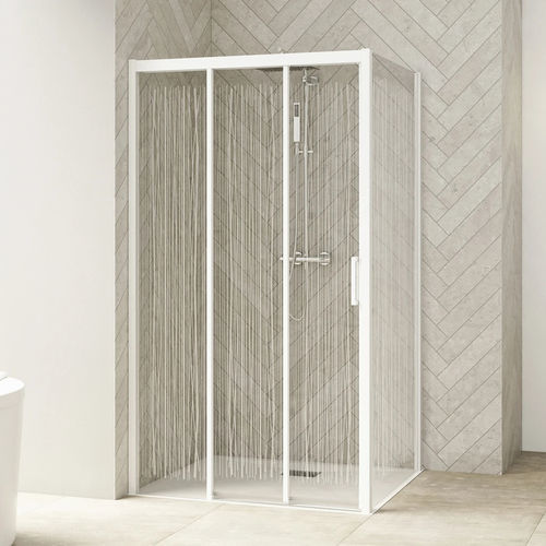 Parete doccia scorrevole - Smart Design 3V +F - Kinedo - d'angolo / a nicchia / in vetro Securit®