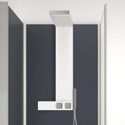 Colonna doccia termostatica - Aquadesign - Kinedo - in ottone / bianca / da parete