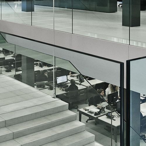 Ringhiera in metallo - G-STAR HQ, AMSTERDAM - EeStairs - pannelli in vetro / da esterno / da interno