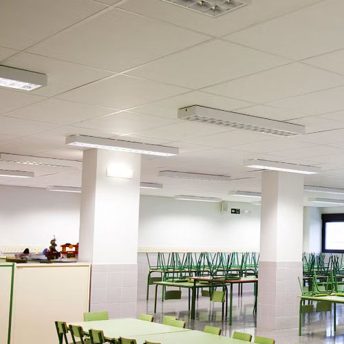 Pannello acustico per controsoffitto - BOXER™ - ROCKFON - in lana di roccia / rettangolare / liscio