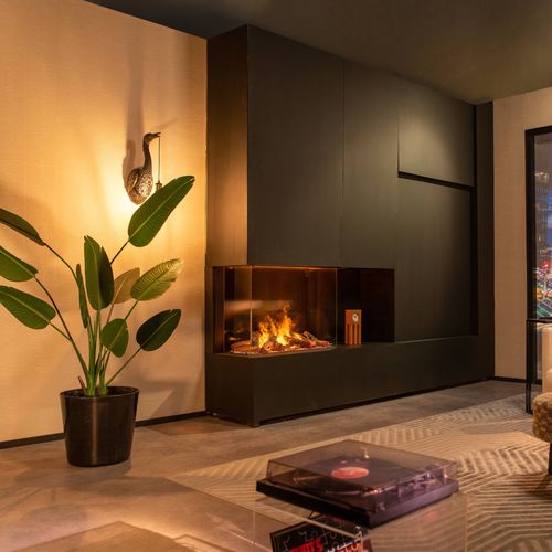Camino elettrico - ELECHARME MOOD ANGOLARE 800-650 - MAISONFIRE - da incasso / ad angolo / a 2 facciate