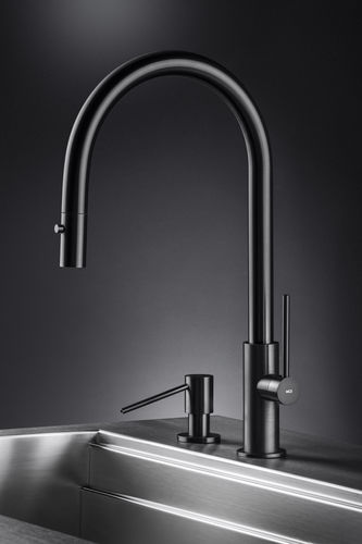 Miscelatore da appoggio - SPIN D - MGS Progetti - in acciaio inossidabile / da cucina / 1 foro