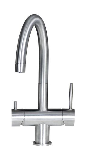 Miscelatore da appoggio - VELA DF - MGS Progetti - in acciaio inossidabile / da cucina / 1 foro