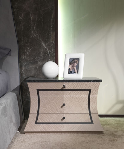 Comodino contemporaneo - CD30B CARTESIO - CARPANELLI - in legno / in marmo / rettangolare