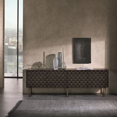 Credenza con piedi alti - CR63B SQUARE  - CARPANELLI - contemporanea / in legno