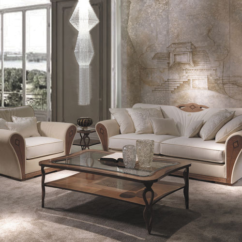 Tavolino basso classico - TL56 CHARME  - CARPANELLI - in legno / in vetro / rettangolare