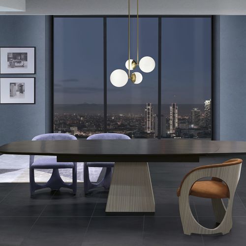 Tavolo contemporaneo - TA69K CENTURY  - CARPANELLI - in legno / in marmo / con supporto in legno