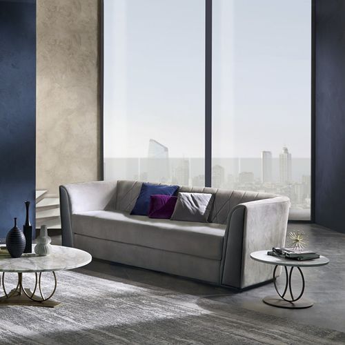 Divano contemporaneo - DI41 MADISON - CARPANELLI - in tessuto / in pelle / grigio