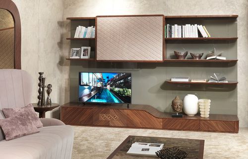 Parete attrezzata TV contemporaneo - LB33 DESYO  - CARPANELLI - in legno / con cassetti / con ripiani