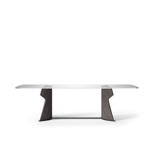 Tavolo contemporaneo - TA71KG SHAPE - CARPANELLI - in legno / in vetro / con supporto in metallo