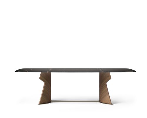 Tavolo contemporaneo - TA72KMA SHAPE - CARPANELLI - in noce / in marmo / con supporto in metallo