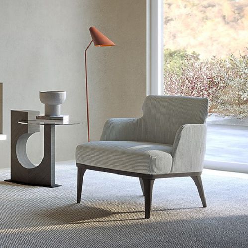 Poltrona relax contemporanea - PO80 SHAPE - CARPANELLI - in tessuto / in legno / beige