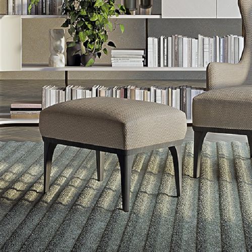 Pouf contemporaneo - PO82 ARA - CARPANELLI - in tessuto / in pelle / rettangolare