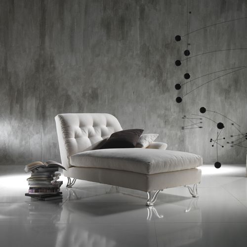 Chaise longue classica - DI11 15/16 CHERUBINO  - CARPANELLI - in tessuto / in legno / con 4 gambe