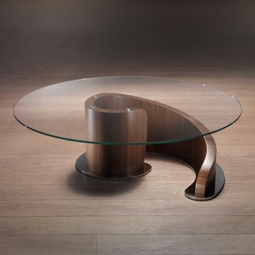 Tavolino basso contemporaneo - TL41 MINERVA - CARPANELLI - in vetro / in metallo / in noce