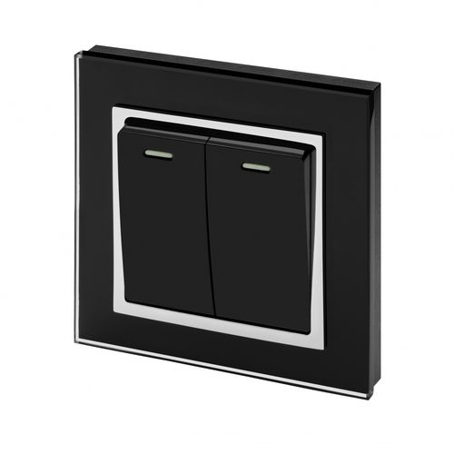 Interruttore a bascula - 00221 - Retrotouch - ad incasso / doppio / in cromo