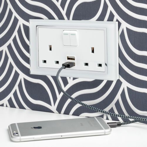 Presa elettrica - CRYSTAL CT - Retrotouch - doppia / da incasso / in vetro