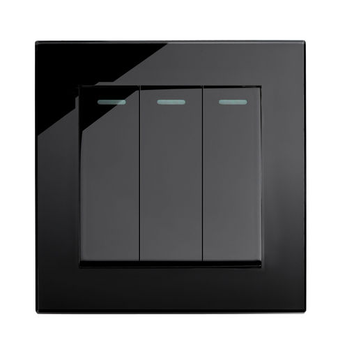 Interruttore a bascula - 00243 - Retrotouch - ad incasso / triplo / in cristallo