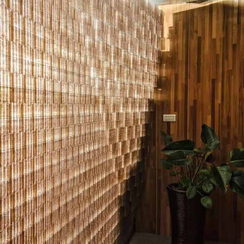 Mattone per facciata - POLLI-BER™ BRICK - Miniwiz S.E.D. Co. Ltd. - per muro / alveolare / a rilievo