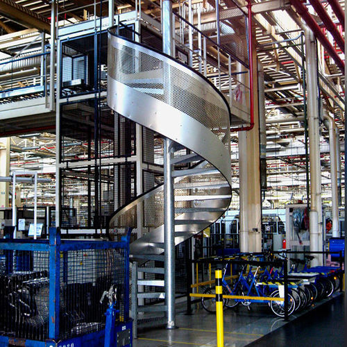 Scala di accesso dritta - Coutier Industrie - a chiocciola / con gradini in acciaio galvanizzato / con struttura in acciaio galvanizzato